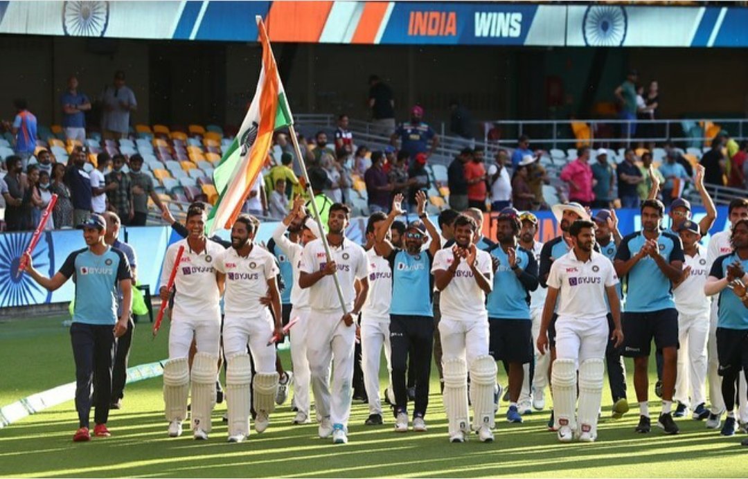 klrahul's tweet photo. An epic series win that'll go down as one of our finest performances ever. Ups and downs but never gave up. On the road, away from home, innumerable injuries but the will to fight always high no matter the odds. A win we will cherish forever. Well done boys. We are so proud.🇮🇳👏 https://t.co/w8d5hVNiJP