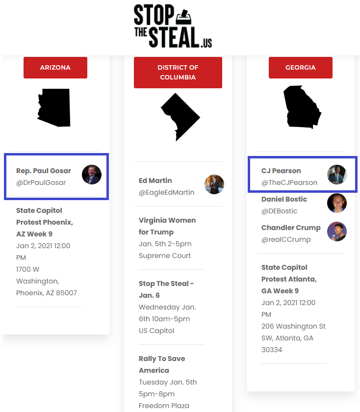 Fast forward to 4 years of solid activism for the GOP and now CJ Pearson one of the main driving forces for the Stop The Steal Campaign.(Looky there. It's Rep Paul Gosar too.)