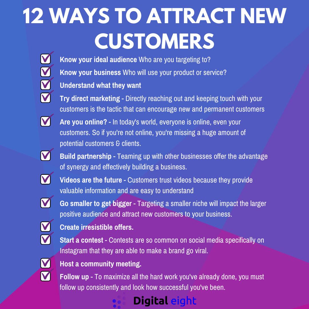 DigitalEight2's tweet image. Getting customers can be tricky, especially when you're just starting your business. 

Here are a few tips that may help you increase followers and customers.