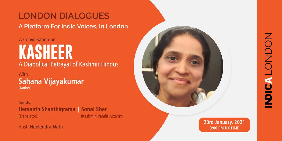 neelendranath's tweet photo. In the next edition of #LondonDialogues on January 23, Saturday 3 PM BST we will have @SahanaVijay @shanthigrama & @1SonalS in a conversation on #Kasheer written by Sahana & translated by Hemanth
Please register to join us: https://t.co/FxzLDT4awM
@agrawalgautam71 @IndicAcademy https://t.co/VZ53sZ0nRB