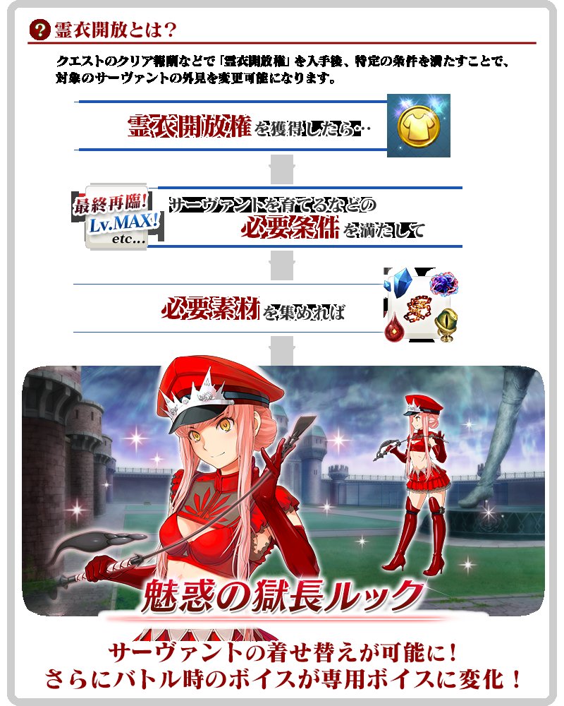 Fate Go News Jp Event Medb S Bewitching Prison Warden Look Costume Is Now Available To Unlock At Da Vinci S Rare Prism Shop For 5 Rare Prisms Fgo T Co W2xrs1nqy5