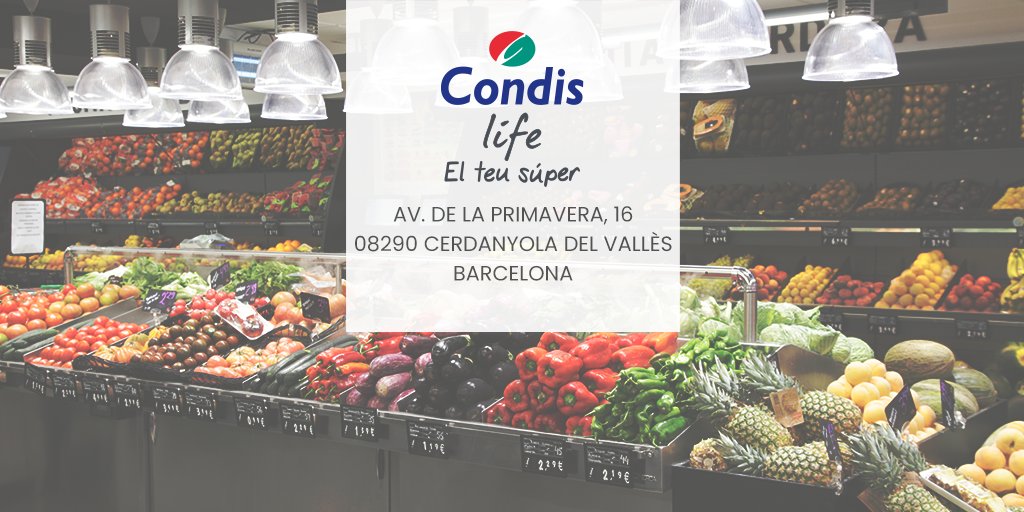 Condislife's tweet photo. Bon dia, Cerdanyola!😎
Avui obrim un nou Condis el teu Súper a l’avinguda de la Primavera, 16.📍
Veniu a visitar-nos!🤗
🗺️ https://t.co/7fFgdmcHSm
#CondisCreix https://t.co/eiurC1qaNJ
