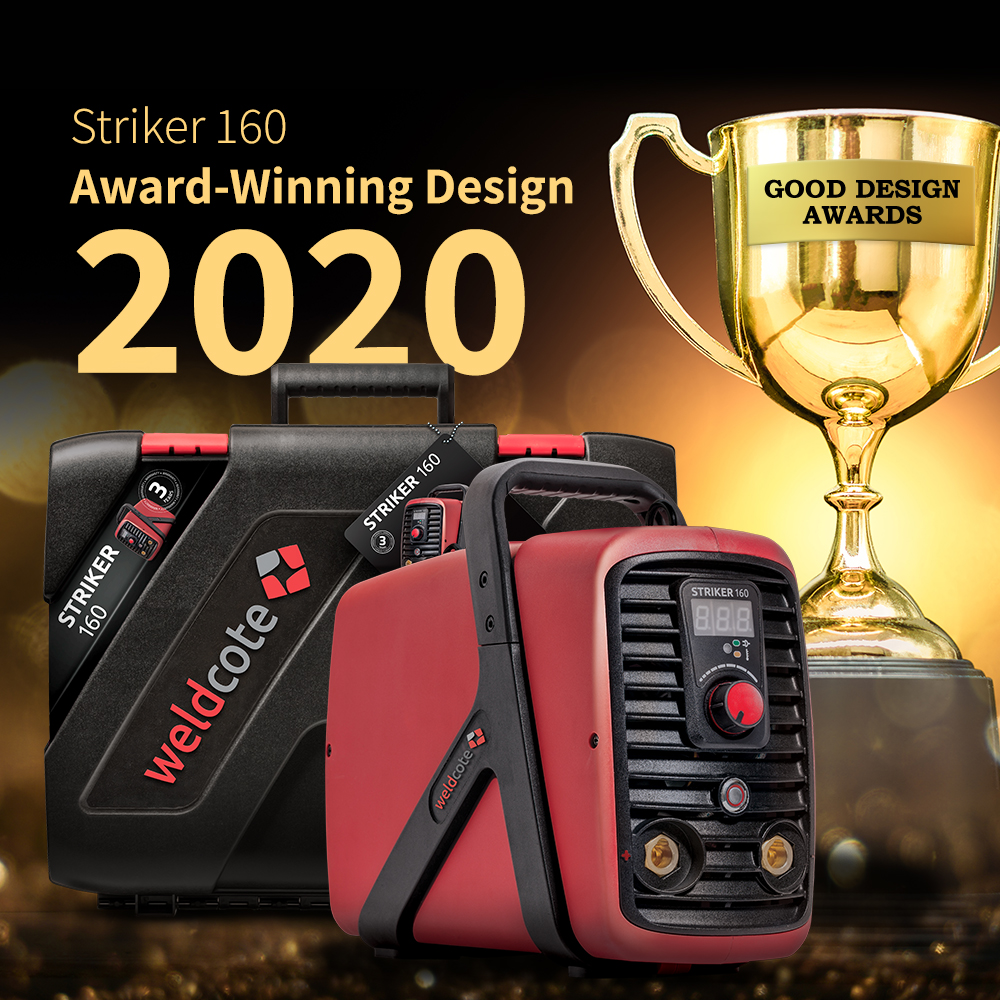 weldcote's tweet photo. We're proud to announce that our new arc welder Striker 160 won the GOOD DESIGN® Award (the oldest US design awards program for the most innovative product designs) in the category "Tools 2020". Bravo! #weldcotemetals #welding #welder #welderslife #weldingequipment #arcwelding https://t.co/lk3GikriWp