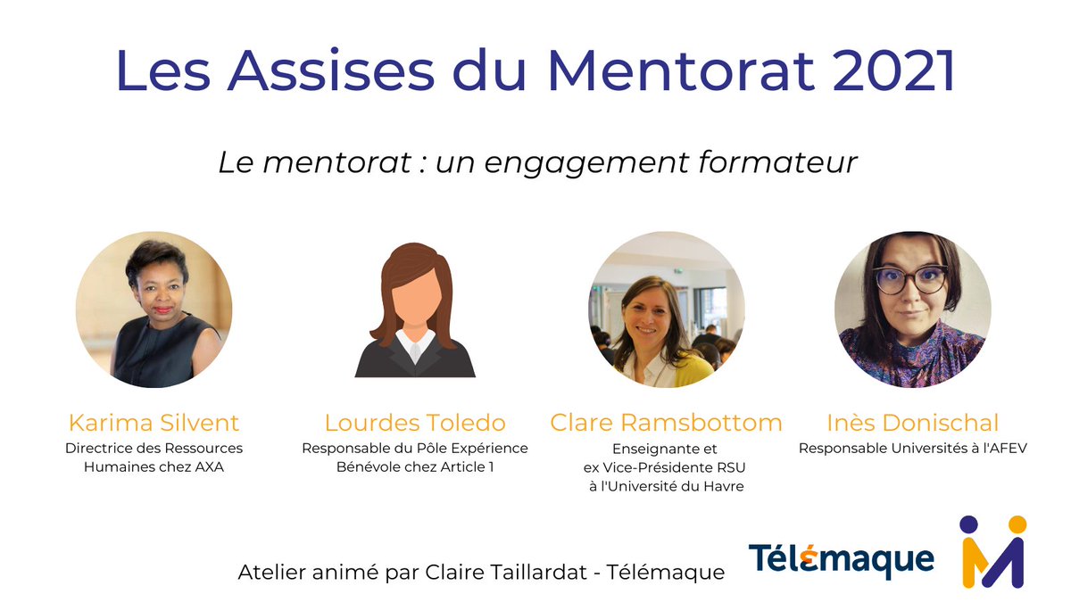💻C’est parti pour l’atelier n°5 : « Le mentorat, un engagement formateur ». Découvrir la formation des mentors, la valorisation et la reconnaissance des compétences acquises par la pratique du mentorat 
➡️ En présence de Lourdes TOLEDO @inèsdonischal <a href="/ClRamsbottom/">Clare Ramsbottom</a> Karima SILVENT