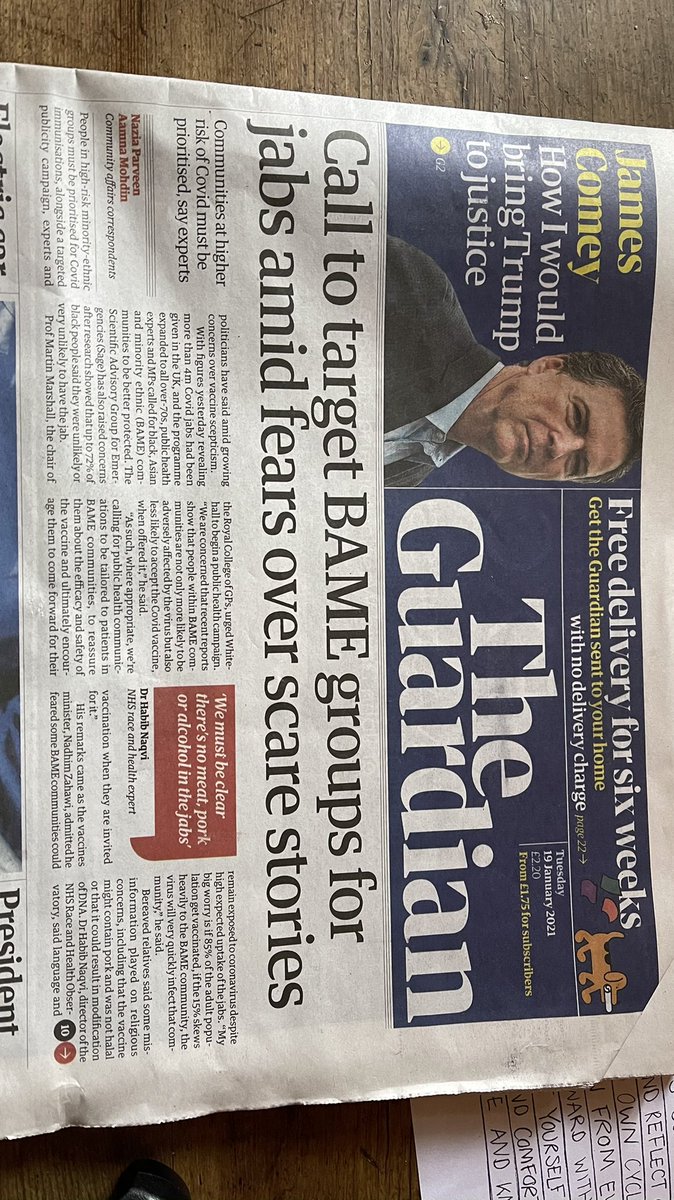 ‘ @MartinRCGP, chair of Royal College of GPs, urged Whitehall to begin a public health campaign. “We are concerned that recent reports show that people within BAME communities are not only more likely to be adversely affected by virus but also less likely to accept Covid vaccine”.