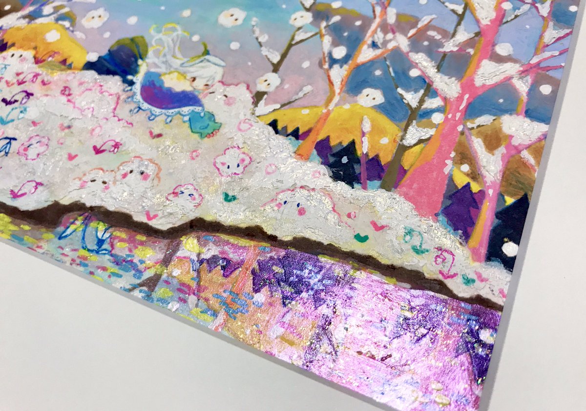 角度を変えると水面も光ります Sacoのイラスト