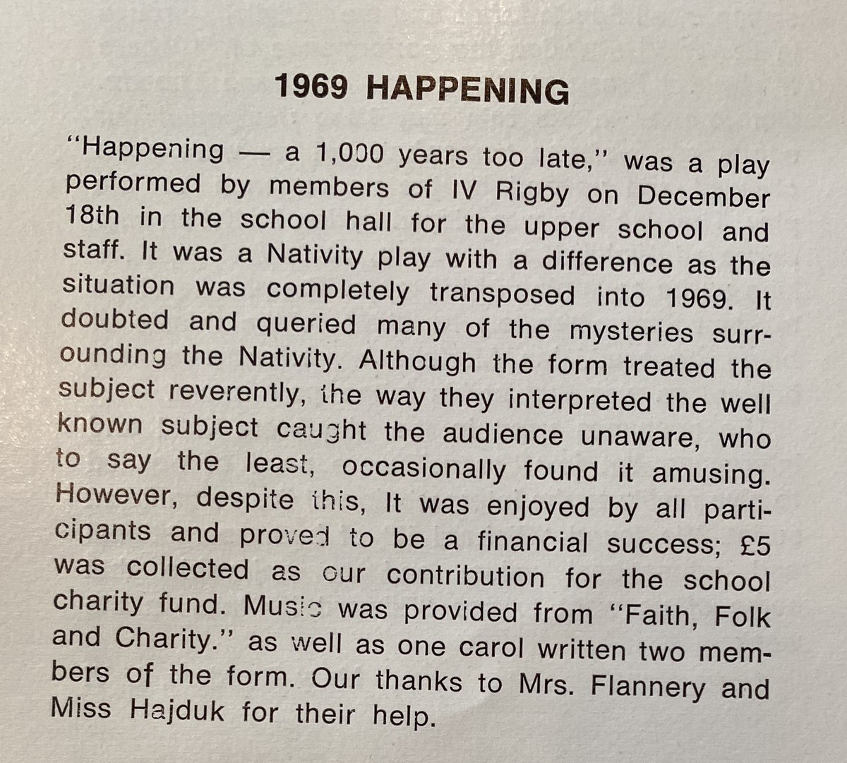 Sesc_Cam's tweet photo. 1⃣9⃣6⃣0⃣s - the decade of Mods &amp; Rockers👨‍🎤

In 1964, a pupil at Dunfermline High School discussed the latest fashion trends including mini skirts &amp; Empire Line dresses.

Meanwhile, Notre Dame School reinterpreted the nativity as a 'happening' in 1969 #SchoolSlang #FromTheArchives https://t.co/vSjpTdmYdA