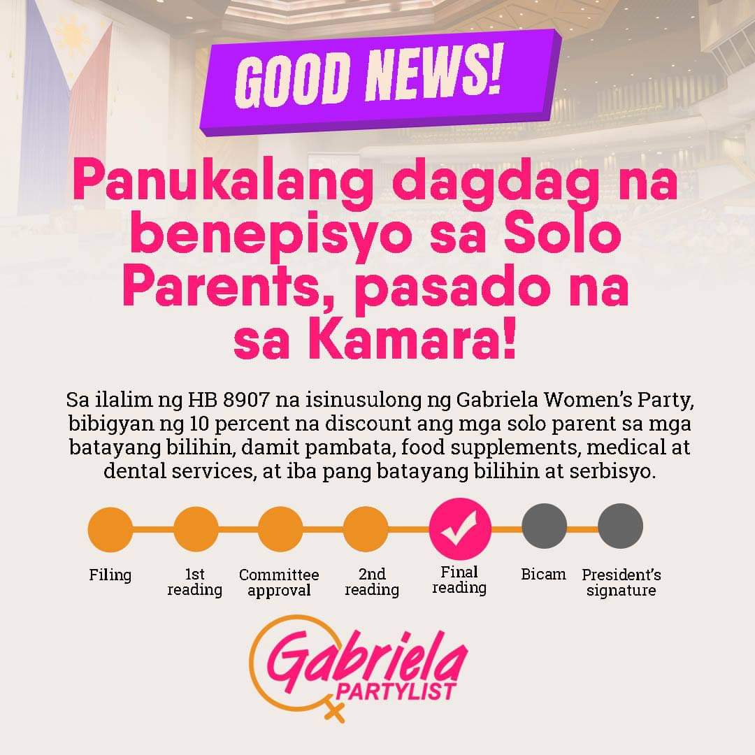 BREAKING: House approves bill seeking additional benefits for solo parents on third and final reading!! We've been pushing for this bill's passage for years to help solo parents who are making ends meet, esp. now amid the pandemic and crisis. #LabanNgSoloIpanalo