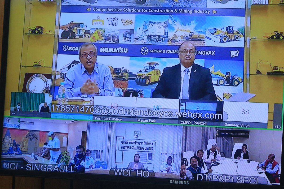 CoalIndiaHQ's tweet photo. Shri. Pramod Agrawal, Chairman, CIL chaired an online “Vendors Meet” which was organized to enable ease of doing business &amp; to create an environment to improve processes. CIL subsidiary companies and over 100 vendors, suppliers &amp; service providers participated. #AtmaNirbharBharat https://t.co/gIpMw5OgsY