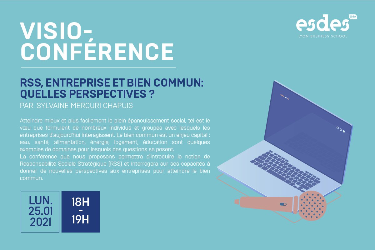 Taina_Zeigerman's tweet photo. 💻Visioconférence « RSS, entreprise et bien commun : quelles perspectives ? » lundi 25 janvier de 18h à 19h animée par Sylvaine Mercuri Chapuis
@ESDES_Officiel @UCLy_Expert @ucly 
S'inscrire 👉https://t.co/oReKrEoE5Z https://t.co/JAgOWtPeJs