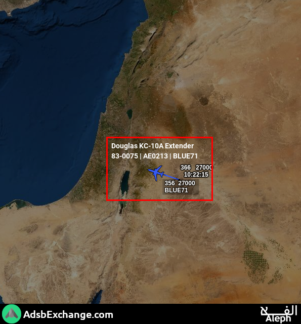 no_itsmyturn's tweet photo. 1031Z
#USAF ๐บ๐ธ KC-10A Extender
83-0075 | #AE0213 | #BLUE71
Over Jordan, HDG W
https://t.co/qkn6Q4K33B https://t.co/tpeOngSV3P