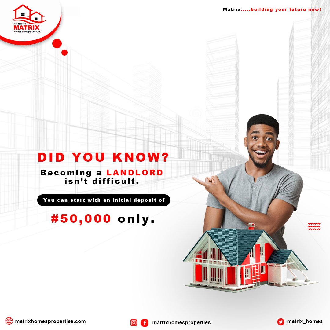 Matrix_homes's tweet photo. If you don't play, you can't win....
Matrix... building your future now!
#realestate #matrixhomes #egbedabusiness #ikejabusiness
#nigeriansindiaspora #nigeriansinuk #nigeriansindubai #nidcom #islandproperties #propertyfinder #nigeriansinusa #lagosproperties #nigeriaproperties https://t.co/WmNtq0U07o
