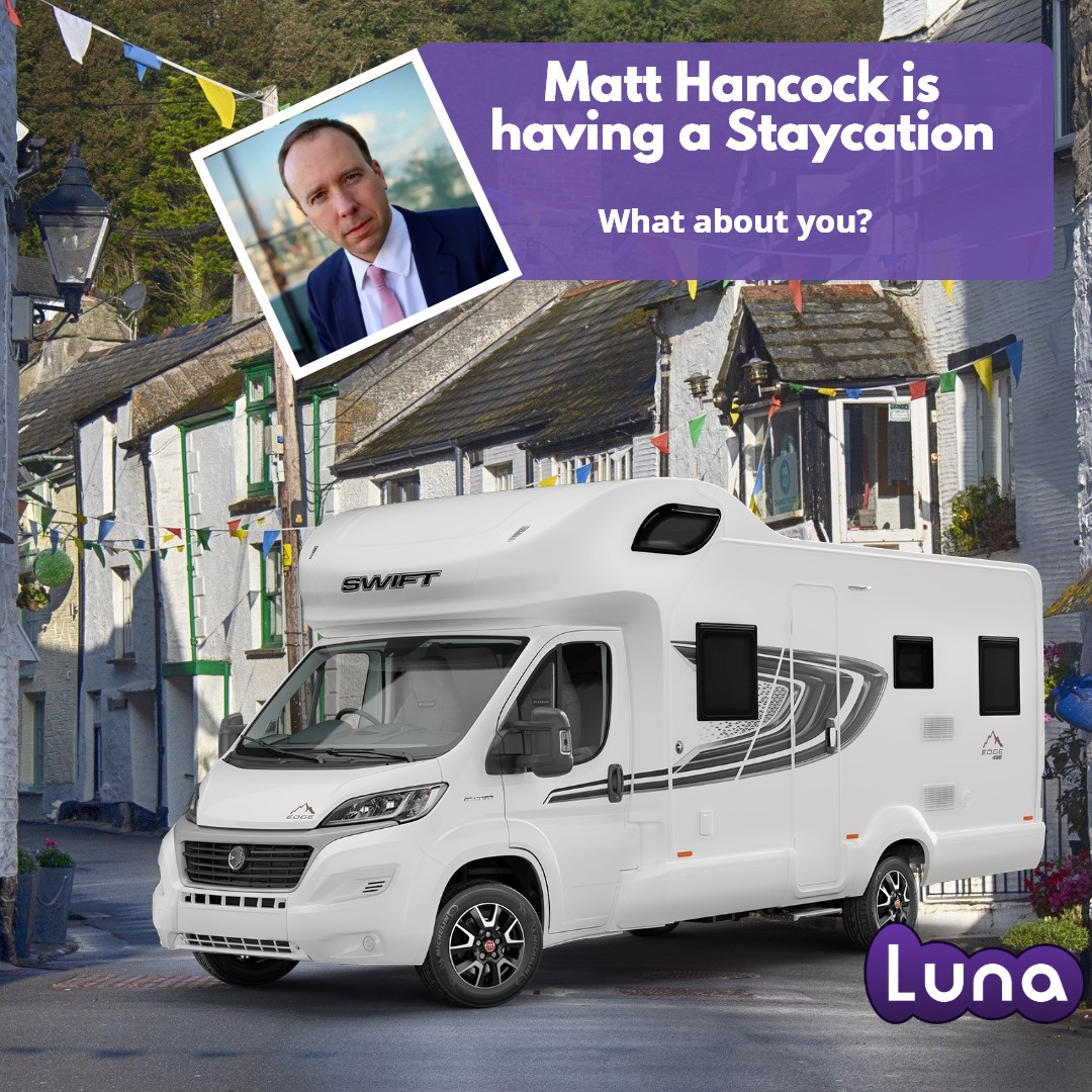 🛣️🛣️Matt Hancock books his Staycation to Cornwall🛣️🛣️ 🚗🚗If you want to follow him or drive in the opposite direction Book your Staycation at Luna Motorhome Hire today! 💥💥 Great Deals to be had!💥💥 Book NOW! 👉👉lunamotorhomehire.co.uk