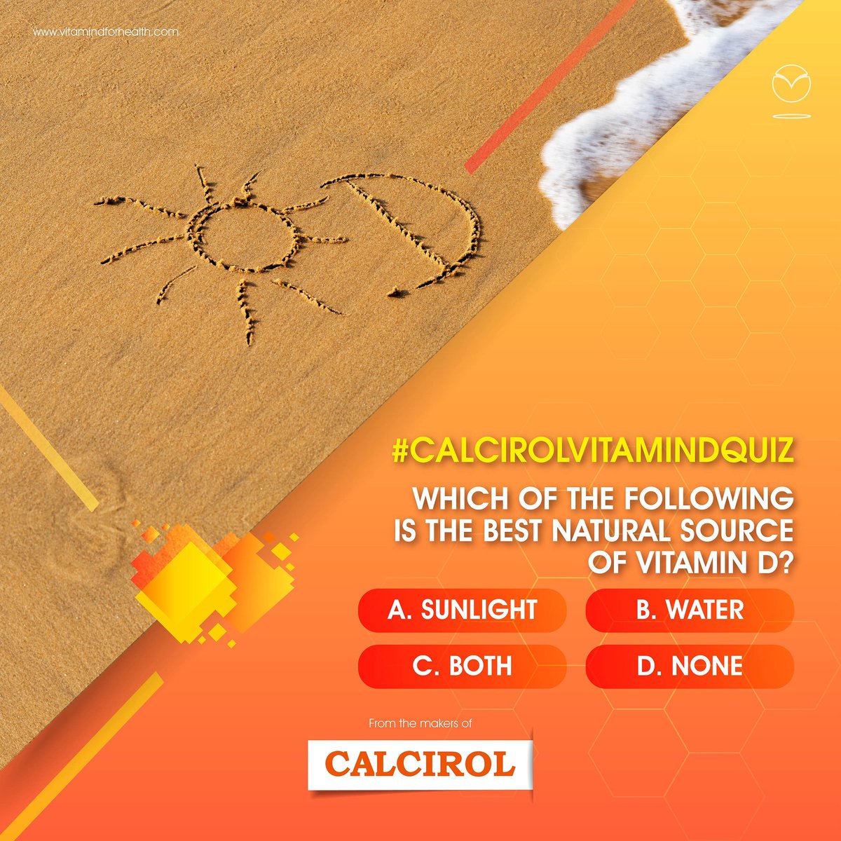 VitDforhealth's tweet photo. " #CalcirolVitaminDQuiz
Here is the first question of the quiz!
Send in your answer now!
Do not forget to tag us and Use the main hashtag with your answers! Send your answer before Saturday! "
#vitamindforhealth #calcirol #vibrante #vitaminD #QuizKnock #QuizTime https://t.co/Ht8iIzjL70