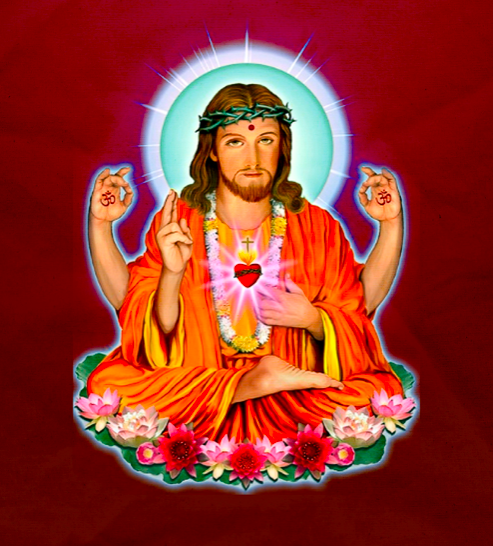 Some Churches also sculpture the statues of Jesus in ‘meditating’ posture, Jesus sitting cross-legged on a lotus with ‘Abaya Hastha Mudra’, Jesus emerging after a purification bath in Ganges and they even claim that yoga and meditation are not connected to Hinduism and that they