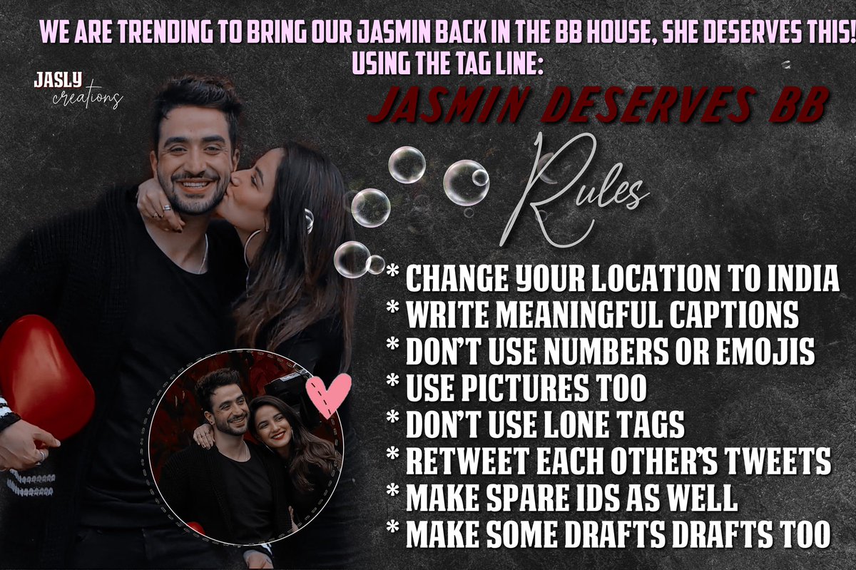 Upswaggerking1's tweet photo. Its time to support our favourite Jasmin Bhasin let’s trend it on twitter in hopes of her re-entry!.
We are trending

 JASMIN DESERVES BB 

on twitter right now! Join us :)
Read the instructions in the picture carefully

Remember: don’t stop atleast 3M is target! Tweet &amp; Retweet https://t.co/s2qyL8QMsS
