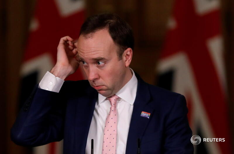 ReutersLobby's tweet photo. UK health secretary Hancock says self-isolating until Sunday 

https://t.co/CqedBFAs8G https://t.co/o0oUlin55H