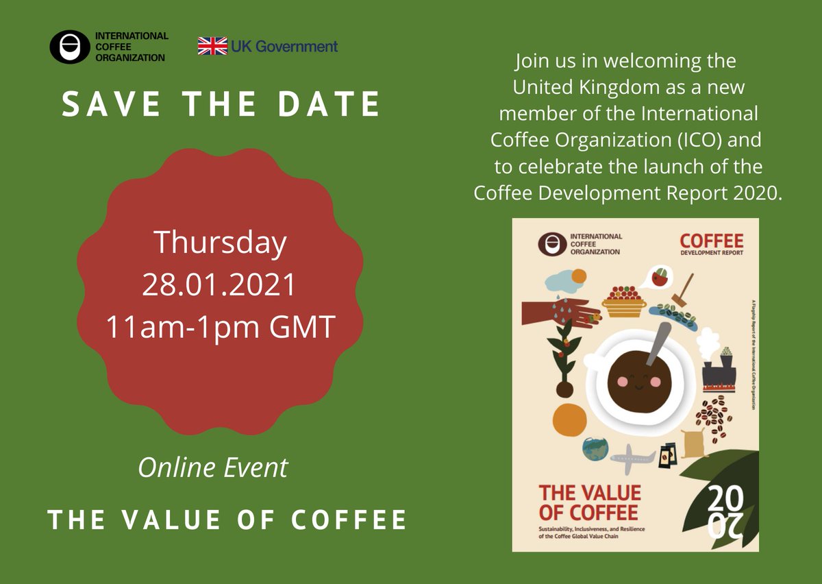ICOCoffeeOrg's tweet image. Don&apos;t forget to register for the upcoming ICO Webinar on &apos;The Value of Coffee&apos;
📅 28.01.2020
🕓 11am GMT
👉Register here: bit.ly/3nJOU16

@GOVUK

#CDR2020