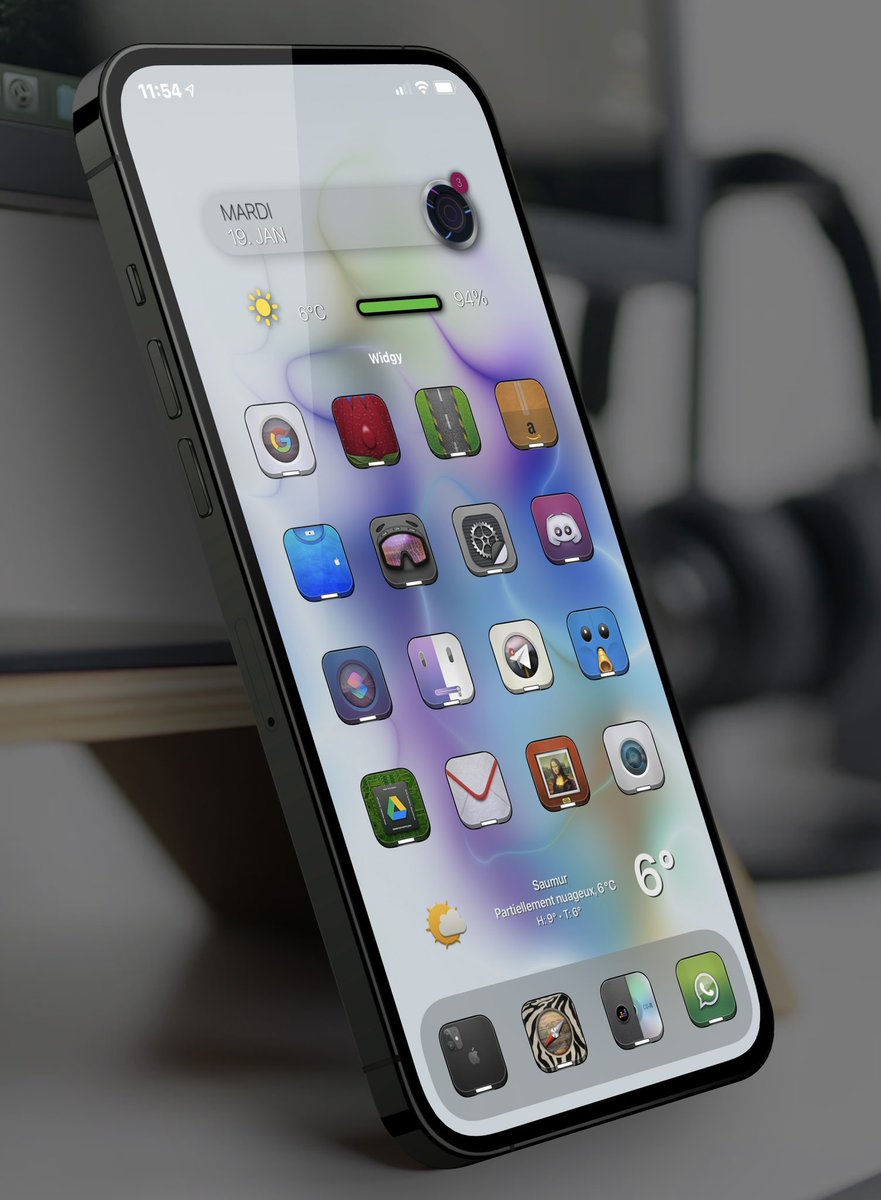 TeboulDavid1's tweet photo. Tuesday, light mode โก๏ธ
.
.
๐ Icons @Attairdu57slm & @MtK__Design lightAE
๐ RealWeatherV1 @thewaytozion
๐ Wall @Alan140503
.
.
#iPhone12ProMax
#ios14homescreen
#ios14icons
#nojailbreak
#wallpaper
@JunesIphone
#screenshotx me
#iOS144beta2
#Widgy me https://t.co/4w7zwRjL00