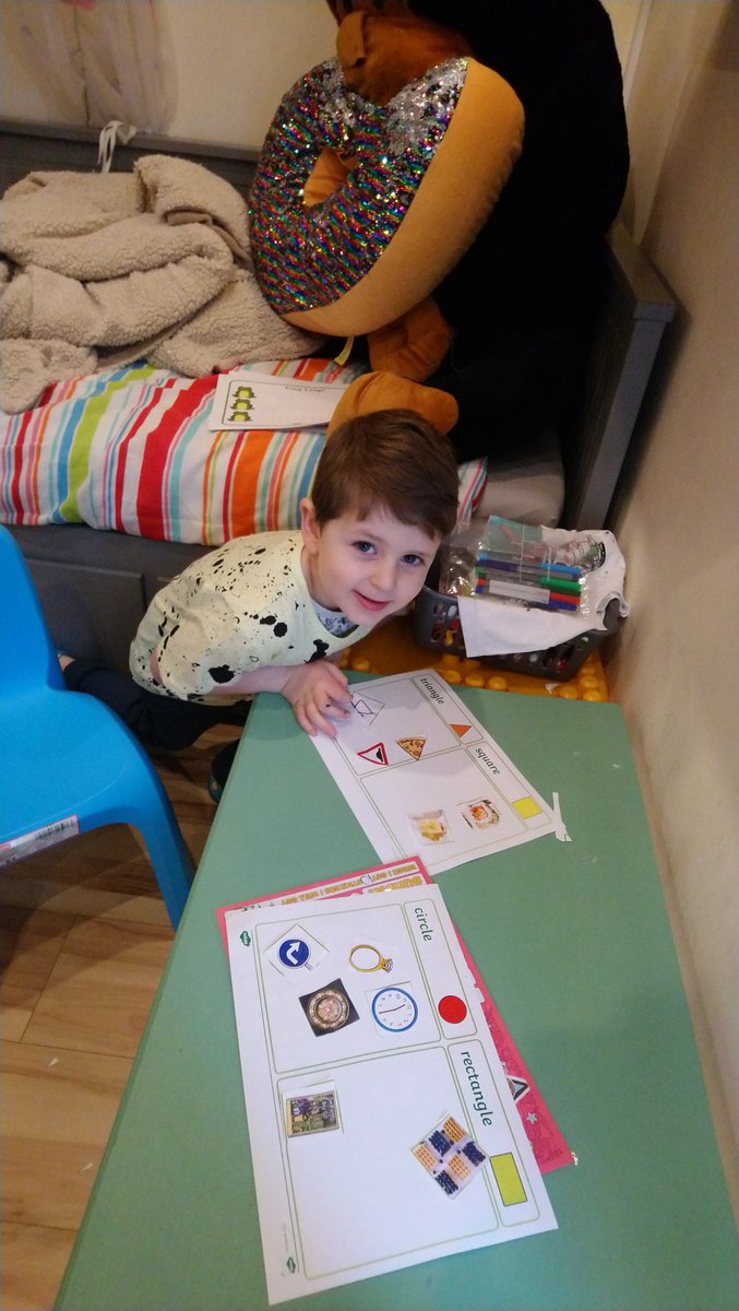 squidgey82's tweet photo. @LaburnumC doing shape sorting from our home learning pack! https://t.co/7Cigrld5ug