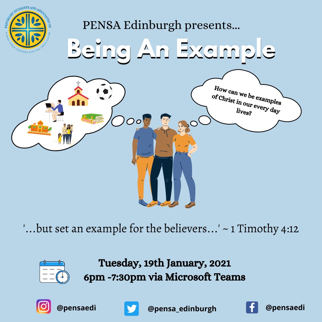 Join us today at 6pm as our VP <a href="/EuniceAtuah/">Eunice Obeng Atuah</a> shares a message on how we can be examples of Christ in everything that we do! 

This is such a word for these times, so don’t miss out. Invite someone along and be a blessing too! Dm for the Teams link! Open to members and non-members