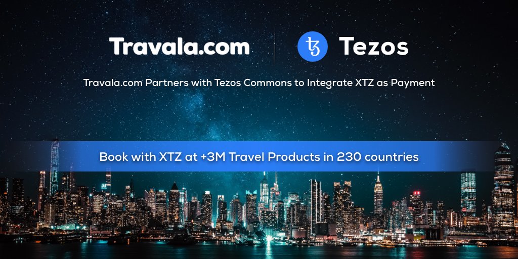 Travala, the leading cryptocurrency-friendly travel booking platform, has partnered with #Tezos Commons to integrate the self-amending cryptographic ledger Tezos, allowing users to book over 3 million travel products with the native Tezos token (XTZ)

medium.com/tezoscommons/t…