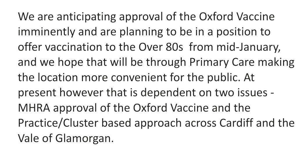 2/ We know this because a memo from Len Richards, CEO of Cardiff & Vale Health Board, that states this:-