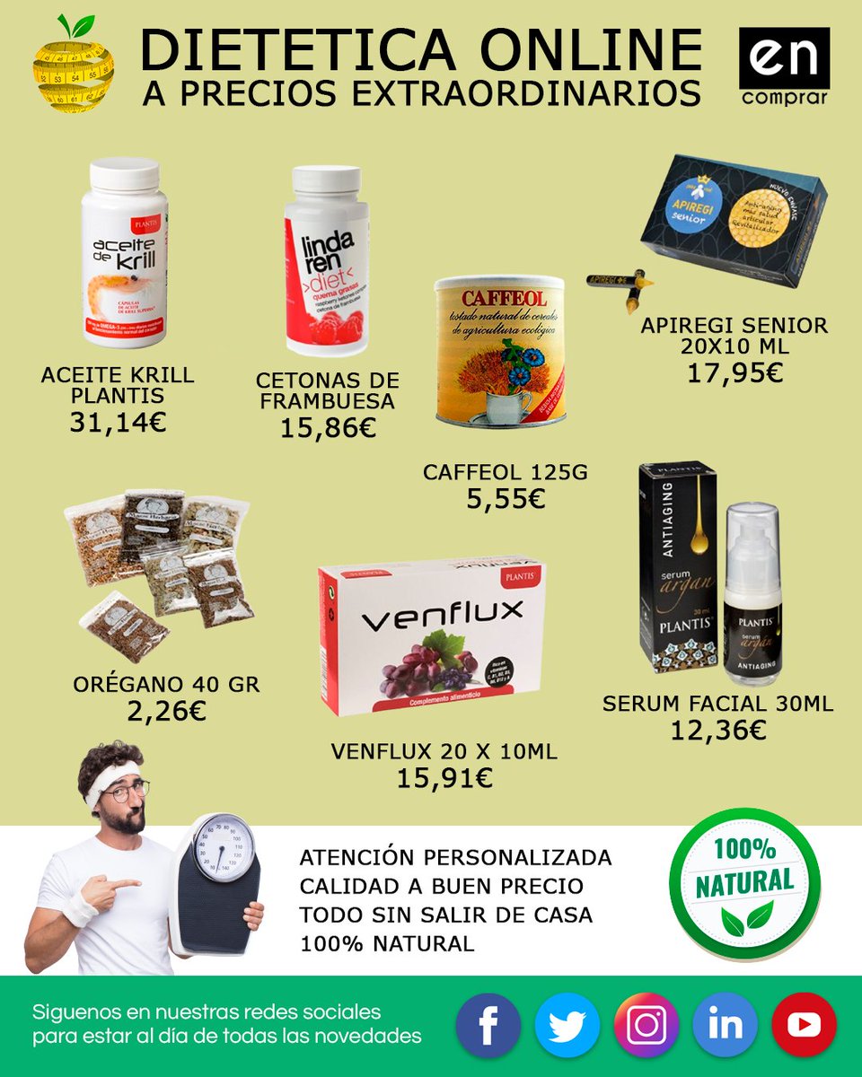 encomprar's tweet photo. Todos los productos de dietética de forma rápida y fácil, DESCRÚBELOS! Compra sin moverte de casa.
Cuidamos de ti, cuidamos de tu bienestar!
https://t.co/8zwz7PBEeP
#encomprar #dietetica #nutricion #salud #diet #dieta #natural #eco #ecologico https://t.co/xfqg8gztWA