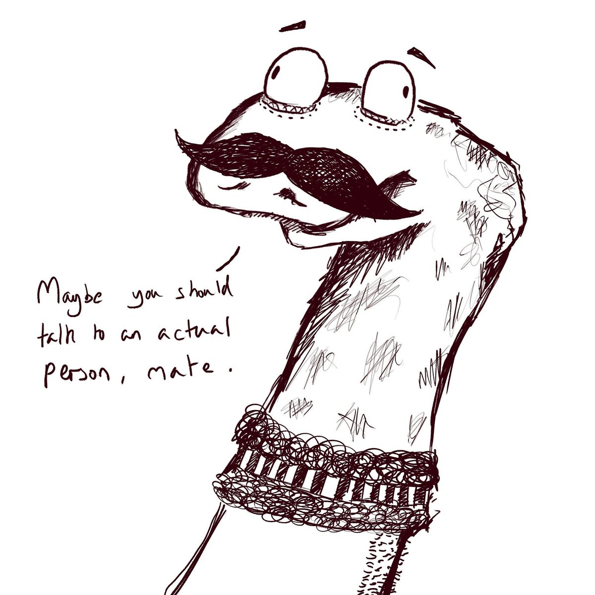 19/365  #DrawEverydaySock Puppet