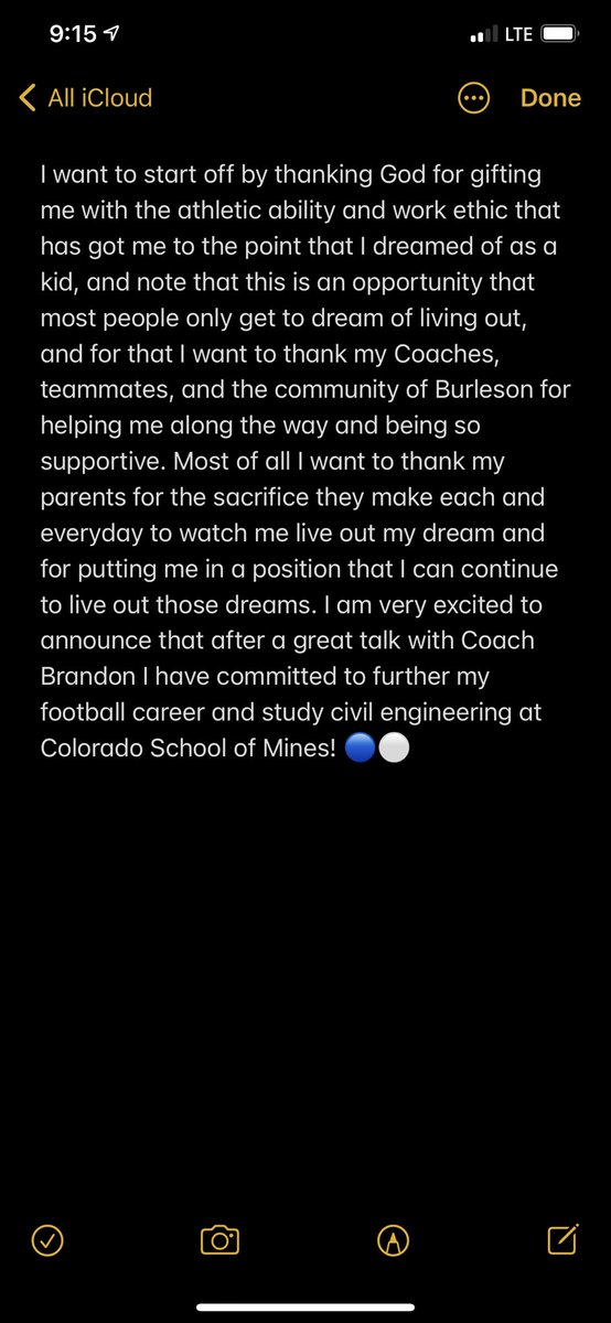 ChandlerPoggen1's tweet photo. Thank you everyone! #helluvaEngineer @MinesFootball @TimBrandon5 @TheCoachVogel @dpog1970 @CoachJKit @burlesonelksfb https://t.co/cairbIwcUe