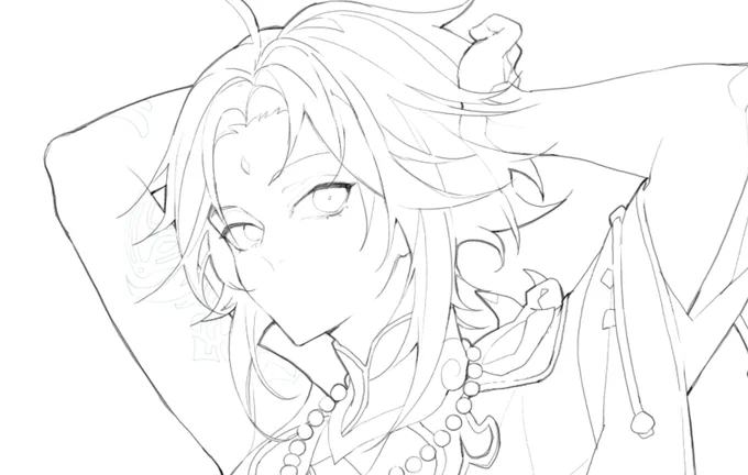 Xiao wip. I have trouble with drawing mouths... 