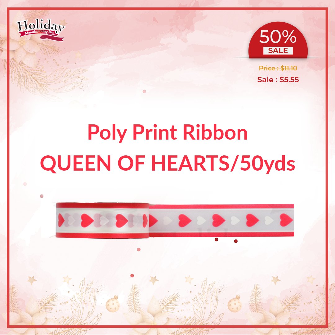 Holidaybows's tweet photo. With the elegance and smoothness of poly print ribbon and Queen of Hearts pattern, make awesome decorations on special occasions. Enjoy some of the best themed ribbons. Available in 50 yards roll wholesale. Now offered at 50% off. https://t.co/ui4ezgHA9b

#satinribbon #giftbasket https://t.co/YUWB050lnP