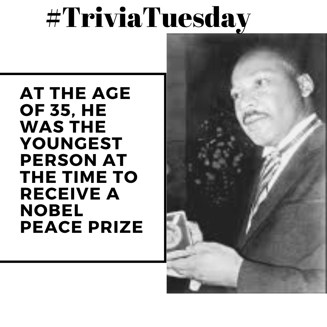 #triviatuesday 

Today's Trivia Tuesday is in honor of Dr. Martin Luther King.