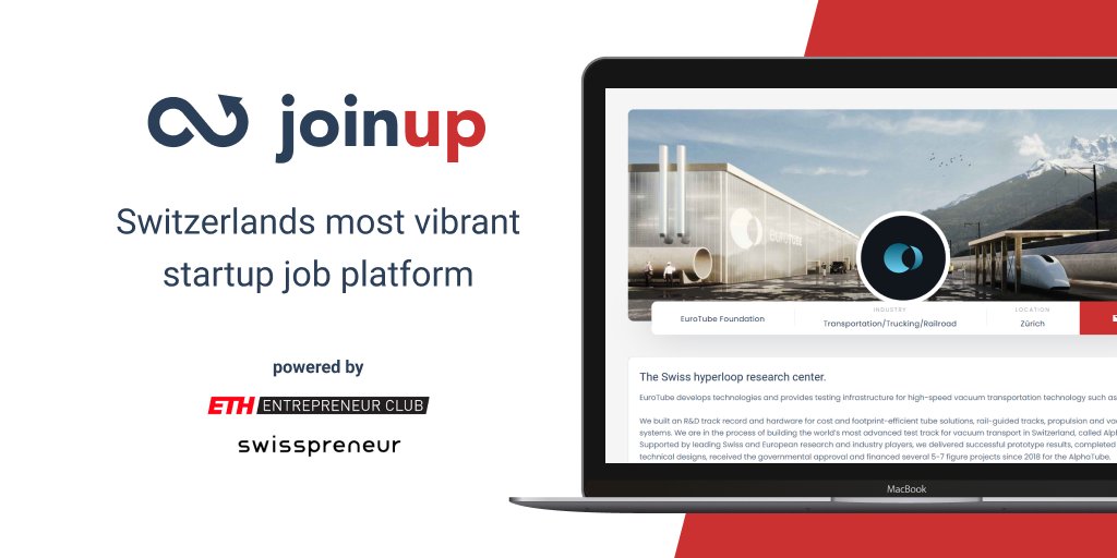 #Joinup is a new platform for startup jobs powered by the ETH Entrepreneur Club in collaboration with @Swisspreneur.  Are you looking for a fulfilling job in a startup? Do you have a startup and are looking for highly qualified talents?  Sign up now on joinup.ch !