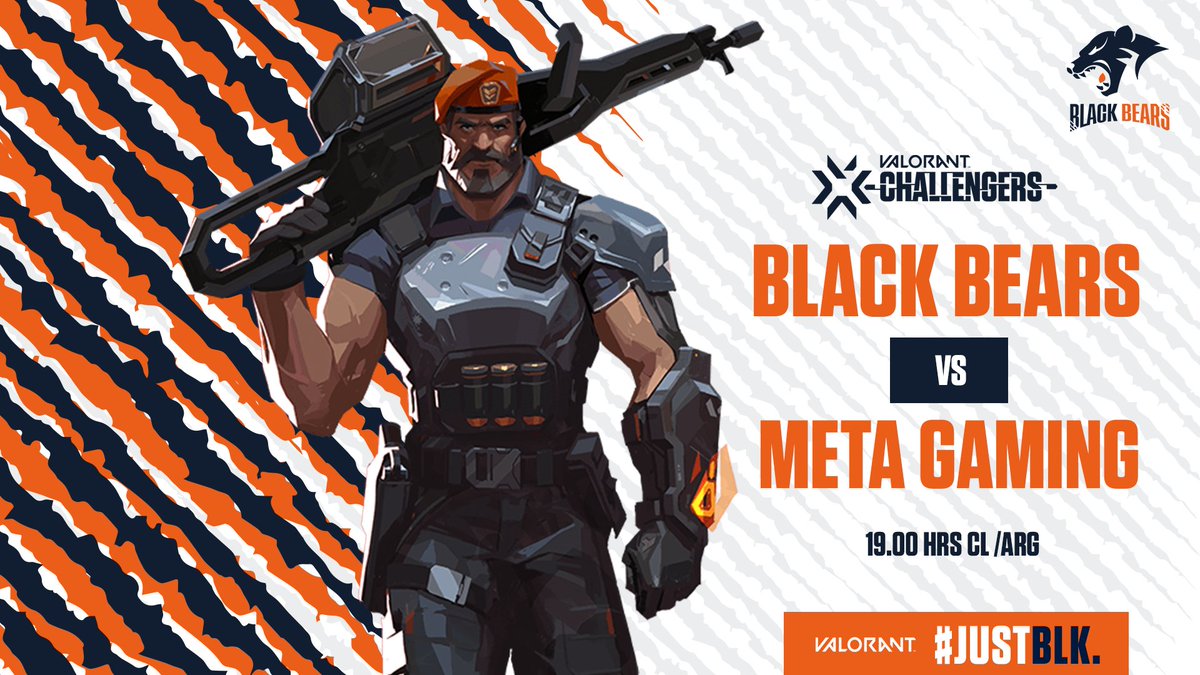 BlackBearsLAS's tweet photo. #ValorantChallengers 
Hoy jugamos contra un gran rival @MetaGamingpy , vamos a dejarlo todo con tal de seguir adelante en nuestro camino en la qualifier.

¡Vamos con todo equipo! #JUSTBLK 

@titooh6 
@cr1smeist3r 
@javiehfps 
@fexvalorant 
@forevahgX 

📙@Lob0000 https://t.co/PxVI71xg31