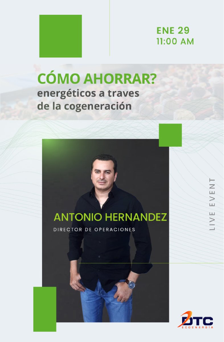 DTCSoluciones's tweet photo. ¿Cómo ahorrar energéticos a través de la cogeneración? 
regístrate ahora!!
👇👇👇
https://t.co/jBMDIwMKhS https://t.co/e2Km7zT2TX