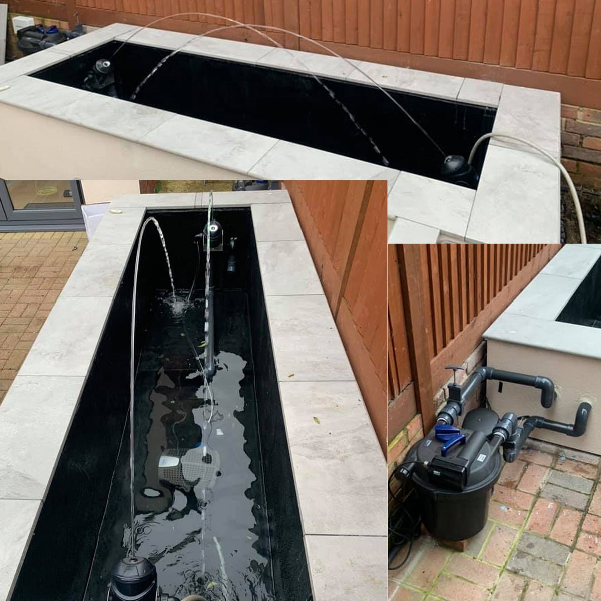 The team at JR Aqua Landscapes shared this small fountain pool, designed by Aquatics Applied and packed with OASE equipment, provided by Water Garden Ltd. It includes a filter set and our Water Jet Lighting Set. Follow their page here: bit.ly/2XLJxUh