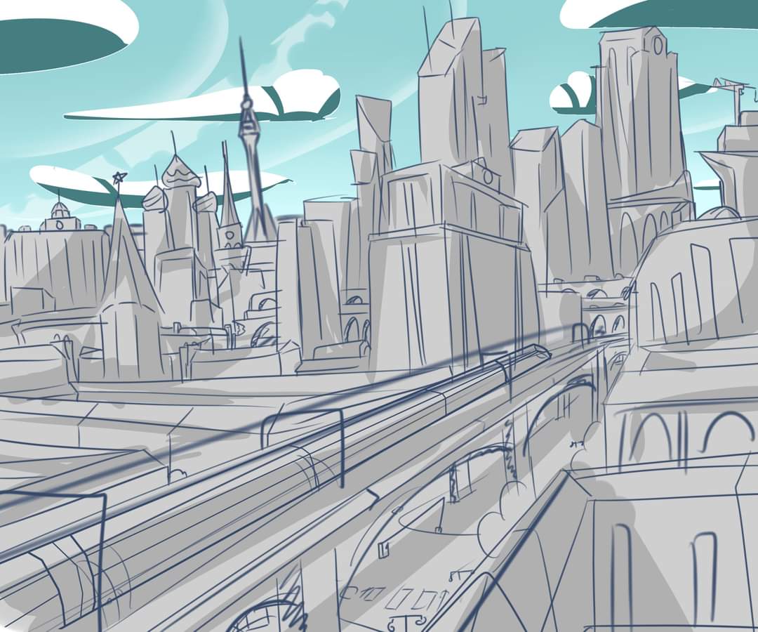 MPorcelain08's tweet photo. WIP 💖

#Landscapedrawing #digitalart #city #workinprogress #conceptart https://t.co/7pWmiwXyd1