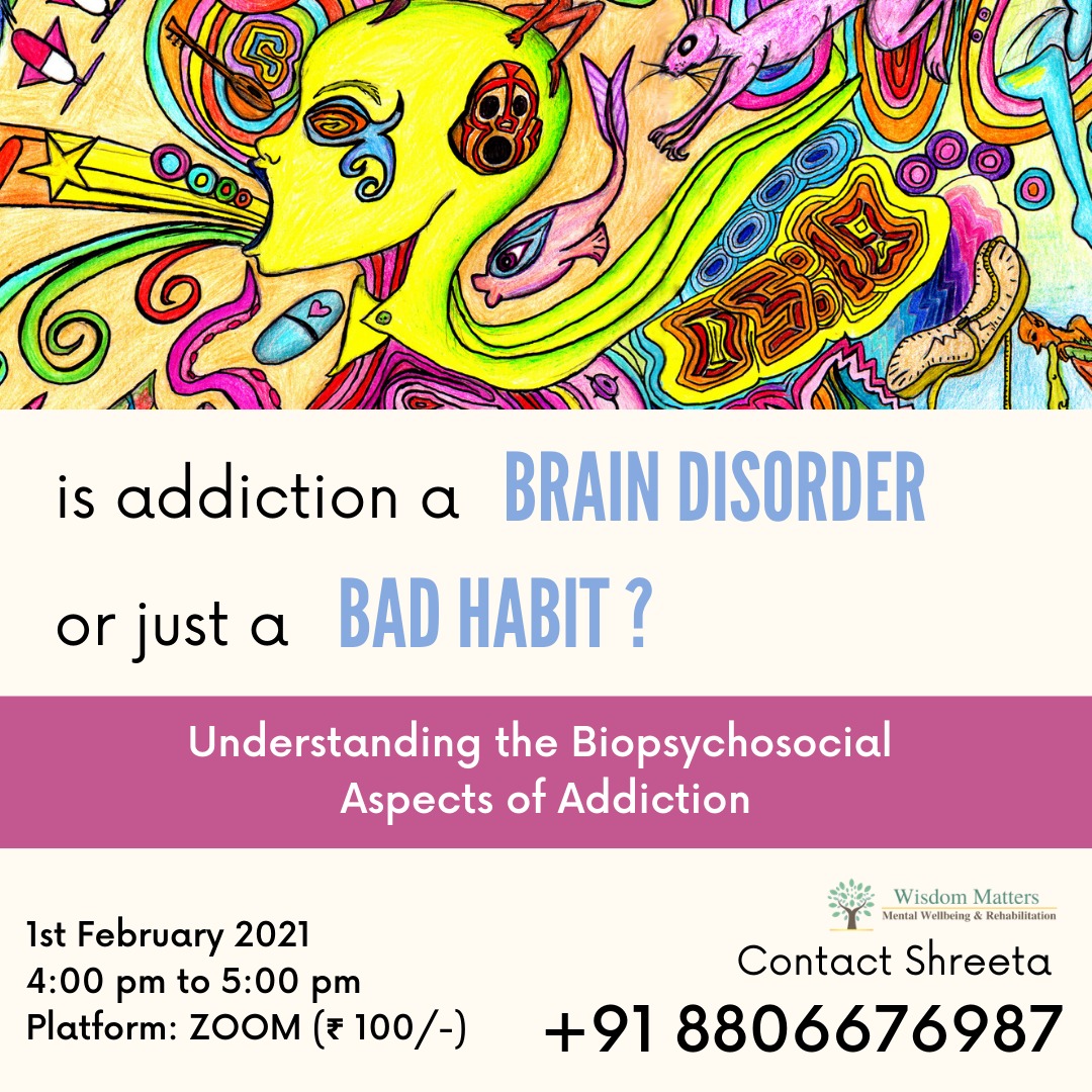 _WisdomMatters's tweet photo. “If I drink only on weekends, does it make me an addict? If I smoke-up only with friends, am I an addict?”

Ever wondered why some remain as social drinkers and others are called Addicts?

Register for this webinar to understand the psychology behind addiction!

Sign up at ⤵️ https://t.co/ZUoeOz7IwJ