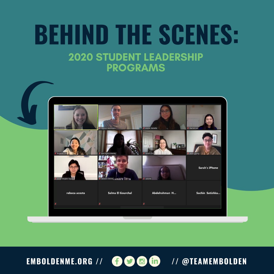 TeamEmbolden's tweet photo. We can't wait to host our tuition-free student leadership programs again soon, but for now, here's a behind-the-scenes look at our 2020 cohort 💡 #EmboldenMe https://t.co/Jc4AhGq3Sv