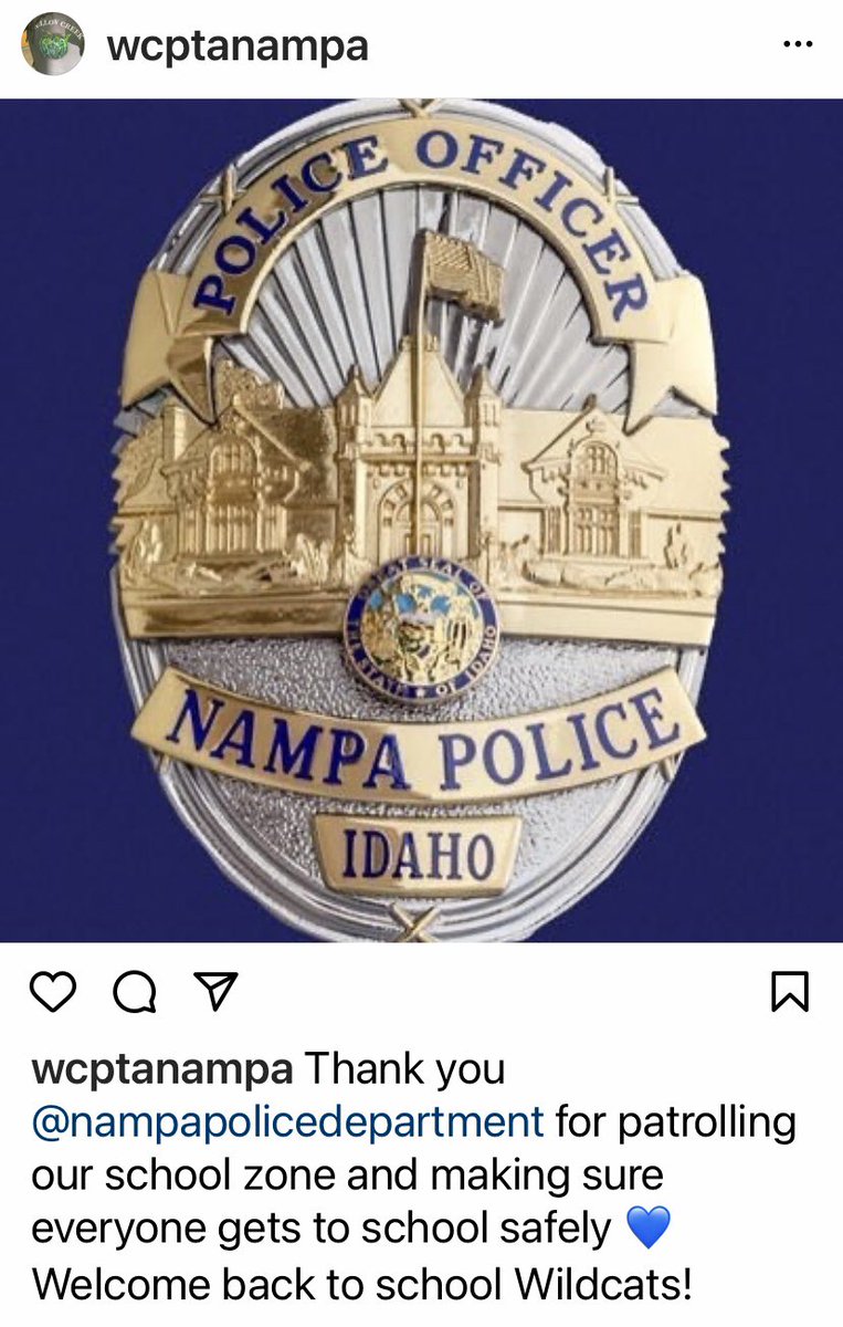 NampaPolice1's tweet photo. #TrafficTipTuesday
#ShoutOut to Nampa STEP
Slow Down, Nampa. Let’s all get there safe.
#WeSeeYou #SchoolZone #TicketsAreExpensive #NPDSTEP https://t.co/gCVvc1Fg0O