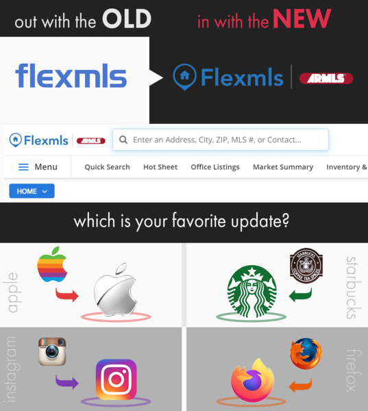 ARMLS's tweet photo. Notice something new about #Flexmls? Same great product, updated logo design! Which logo redesign from other companies do you think is the best? https://t.co/fvY2HfLgmT
