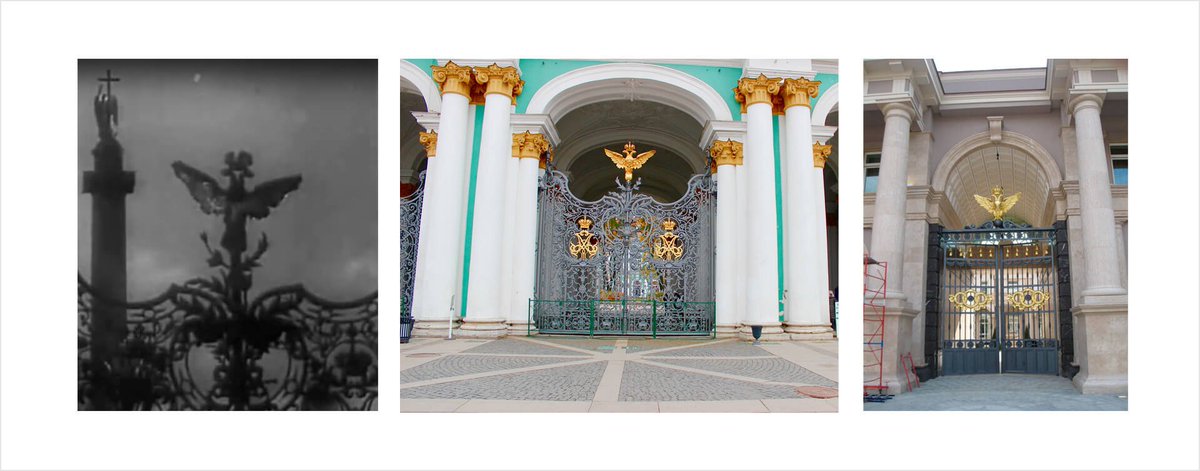 Navalny says the double-headed eagle-adorned gates leading into Putin’s palace are every bit imperial as tsarist as they were in Sergei Eisenstein’s “October: Ten Days That Shook the World."