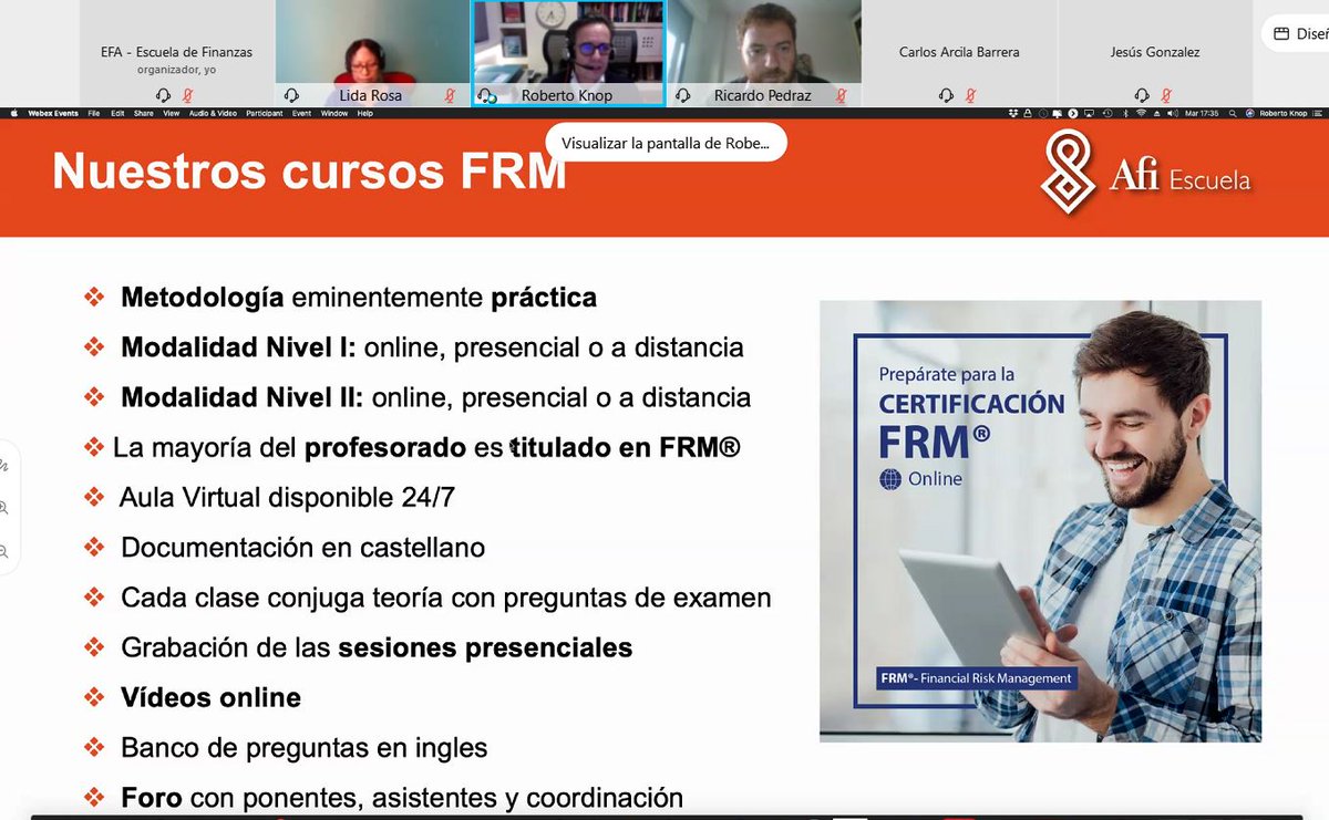 @rkm4457, PhD, Director asociado del área de Data Analytics en <a href="/Afi_es/">Afi</a>, expone los beneficios que presentan las Certificaciones FRM® y SCR, entre los que destacan su elevado prestigio internacional y la relevancia que tienen a nivel global.