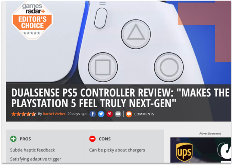  The recent catalyst for the firm has been the  #PS5   controller, which has been applauded by the customer for its immersive experience via haptics and adaptive triggersCheck the video below to see what we mean https://www.youtube.com/results?search_query=Ps5+controller+guns