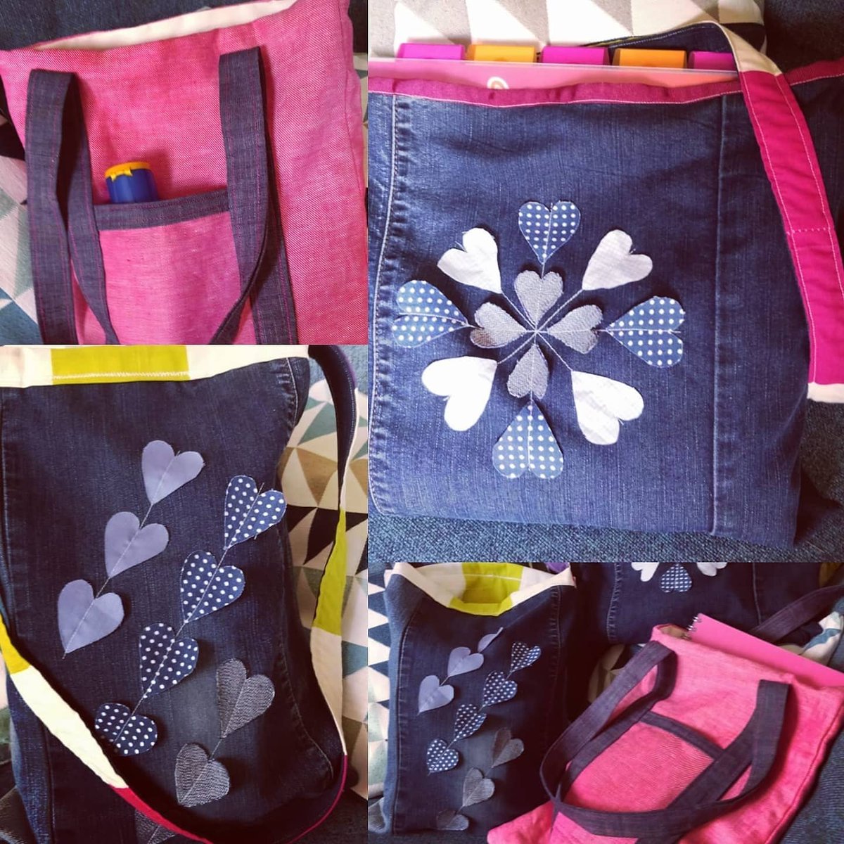RubySue17008762's tweet photo. Ruby-Sue loves up-cycling! Funky totes, full of love, from up-cycled jeans! Spacious, lots of pockets, eco 🌍 💚 https://t.co/LbFtwGmfLk

#ecofriendly #HomemadeInUK #valentines #valentinesgift #giftideas @smallbizshoutUK @UKGiftHour @WhatsNewRae @PowerToTheEcoP1 @IQLT_Eco_Gifts https://t.co/r87k37M1GS