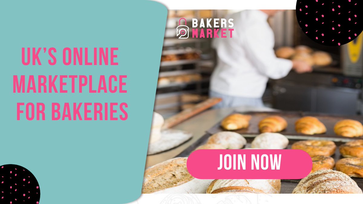 Start selling your bakery products online today! Join bit.ly/3qF9SA9 UK's first online marketplace for bakeries. Visit bit.ly/2NdD82d and get started. #bakersmarektuk #bakery #baking #onlinebakery #marketplace