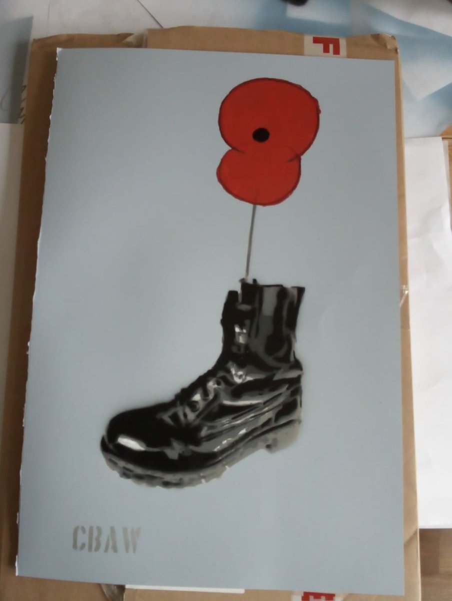 ukPTSDSuperhero's tweet photo. Any one start at £30 for ANY of the below
VETERAN Artist with PTSD painting via stencils &amp; hand drawn during episodes of his ptsd as therapy #MilitaryArtist #MilitaryArt #PTSDTherapy #StencilLayer 
funds to help the veteran live! &amp; 
☎️Veterans In Crisis Line 
Both.saving lives https://t.co/2dOFLfOX8S