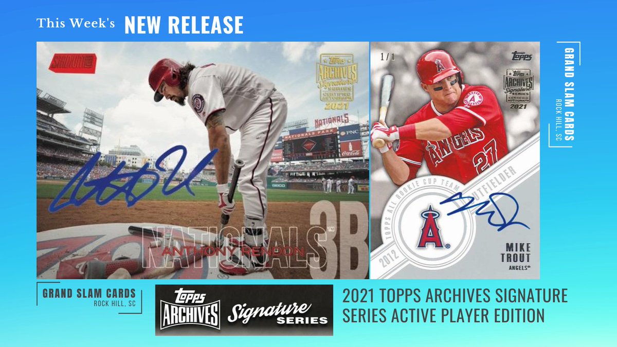 NEW RELEASE THIS WEEK!
2021 <a href="/Topps/">Topps</a> Archives Signature Series Active Player Edition
This new release relies heavily on the thrill of the hunt. The one-card-per-box format promises an on-card autograph in every box.
#sportscards #mlb #topps #baseballcards #autograph #rookiecard