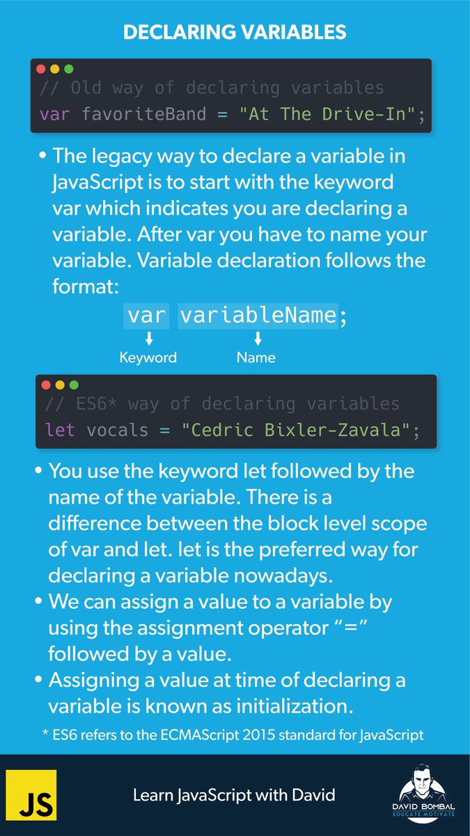 davidbombal's tweet image. Learn JavaScript with me - Variables
#JavaScript #JavaScriptProgramming #JS #WebDe